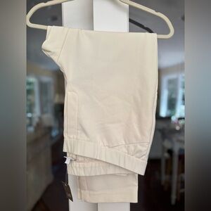 Cream Ponte Slim Fit Pants